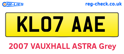 KL07AAE are the vehicle registration plates.