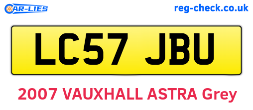 LC57JBU are the vehicle registration plates.