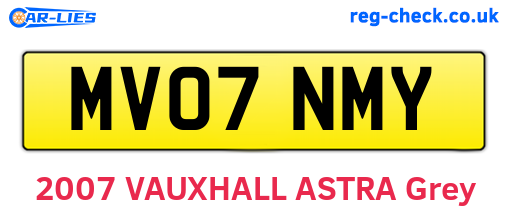 MV07NMY are the vehicle registration plates.