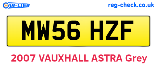 MW56HZF are the vehicle registration plates.