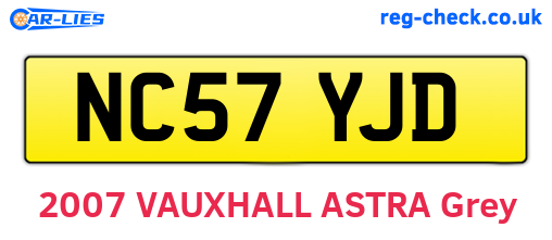 NC57YJD are the vehicle registration plates.