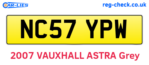 NC57YPW are the vehicle registration plates.