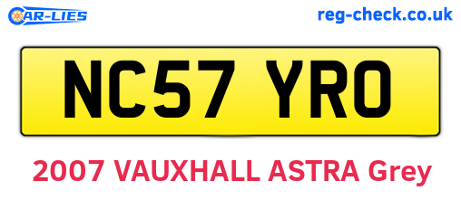 NC57YRO are the vehicle registration plates.