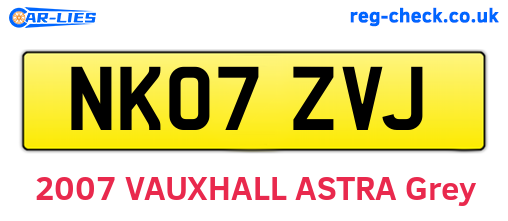 NK07ZVJ are the vehicle registration plates.