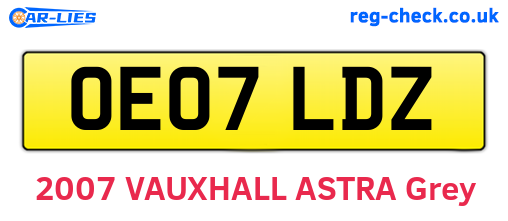 OE07LDZ are the vehicle registration plates.