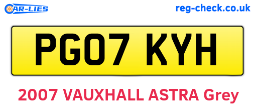 PG07KYH are the vehicle registration plates.