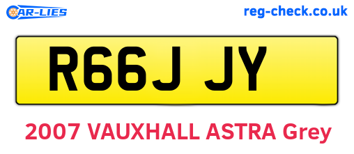 R66JJY are the vehicle registration plates.