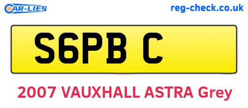 S6PBC are the vehicle registration plates.