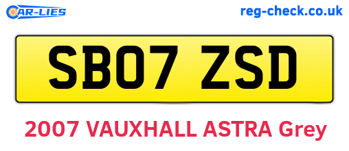 SB07ZSD are the vehicle registration plates.