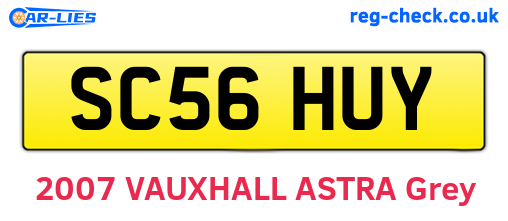 SC56HUY are the vehicle registration plates.