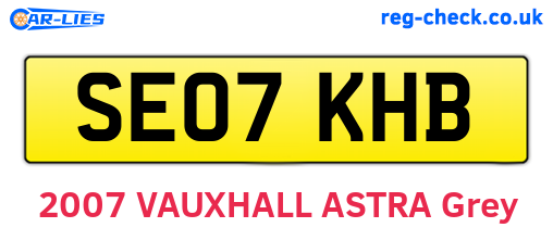 SE07KHB are the vehicle registration plates.