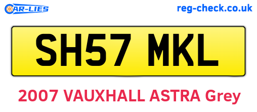SH57MKL are the vehicle registration plates.