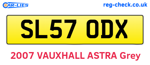 SL57ODX are the vehicle registration plates.