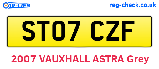 ST07CZF are the vehicle registration plates.