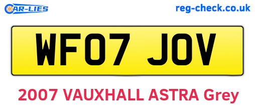 WF07JOV are the vehicle registration plates.