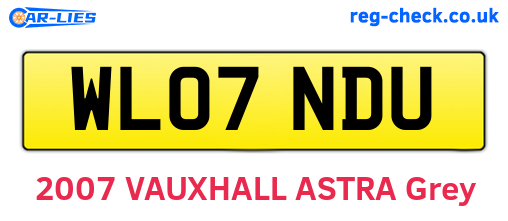 WL07NDU are the vehicle registration plates.
