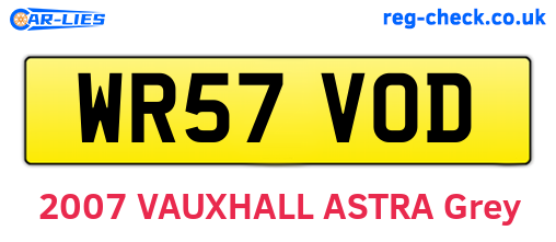 WR57VOD are the vehicle registration plates.