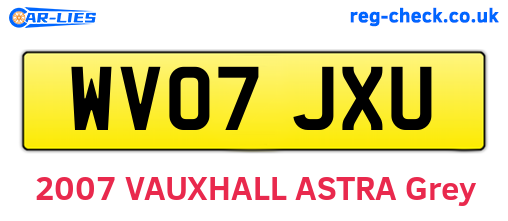 WV07JXU are the vehicle registration plates.
