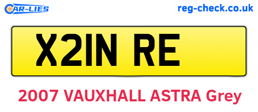 X21NRE are the vehicle registration plates.