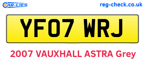 YF07WRJ are the vehicle registration plates.
