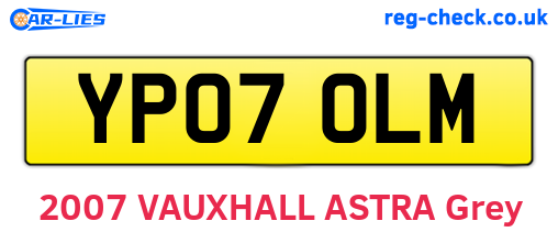 YP07OLM are the vehicle registration plates.