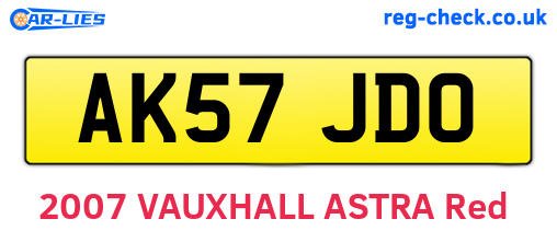 AK57JDO are the vehicle registration plates.