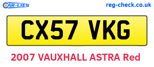 CX57VKG are the vehicle registration plates.