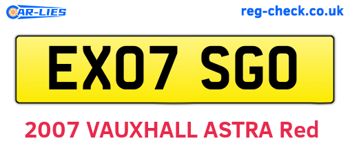 EX07SGO are the vehicle registration plates.