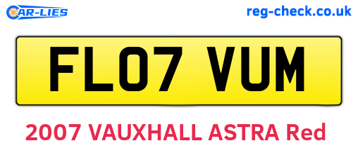 FL07VUM are the vehicle registration plates.