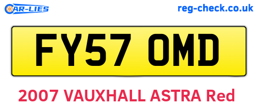 FY57OMD are the vehicle registration plates.