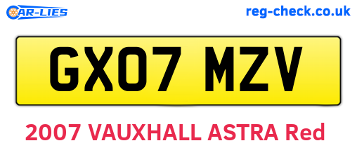 GX07MZV are the vehicle registration plates.