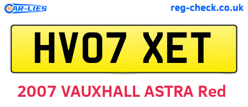 HV07XET are the vehicle registration plates.