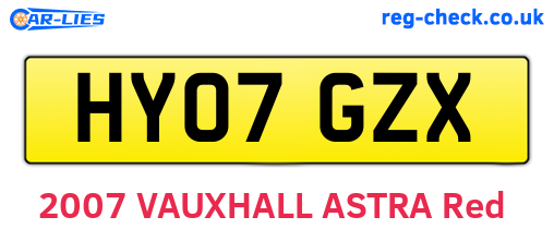 HY07GZX are the vehicle registration plates.