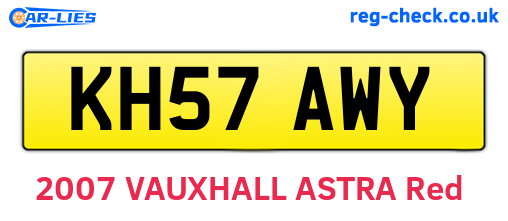 KH57AWY are the vehicle registration plates.