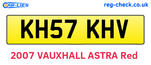 KH57KHV are the vehicle registration plates.