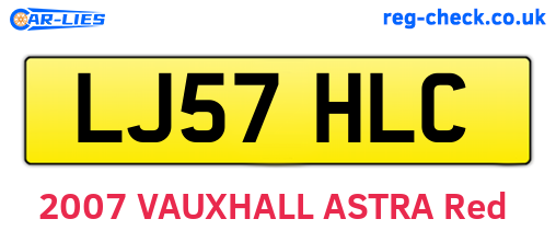 LJ57HLC are the vehicle registration plates.