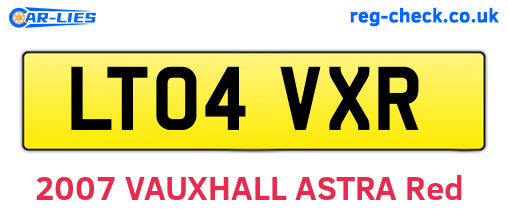 LT04VXR are the vehicle registration plates.