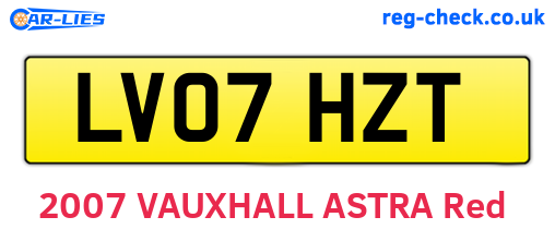 LV07HZT are the vehicle registration plates.