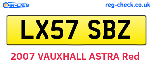 LX57SBZ are the vehicle registration plates.