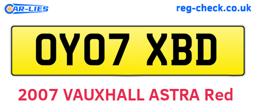 OY07XBD are the vehicle registration plates.