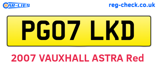 PG07LKD are the vehicle registration plates.