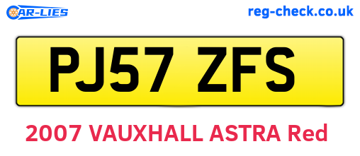 PJ57ZFS are the vehicle registration plates.