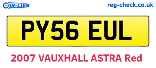 PY56EUL are the vehicle registration plates.