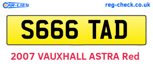 S666TAD are the vehicle registration plates.