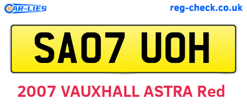 SA07UOH are the vehicle registration plates.