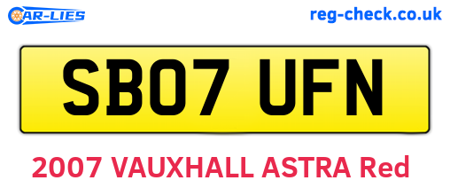 SB07UFN are the vehicle registration plates.