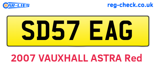 SD57EAG are the vehicle registration plates.