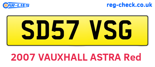 SD57VSG are the vehicle registration plates.