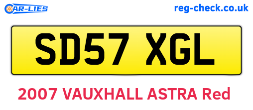 SD57XGL are the vehicle registration plates.