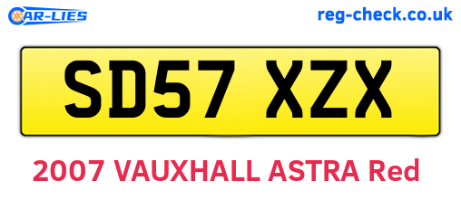 SD57XZX are the vehicle registration plates.